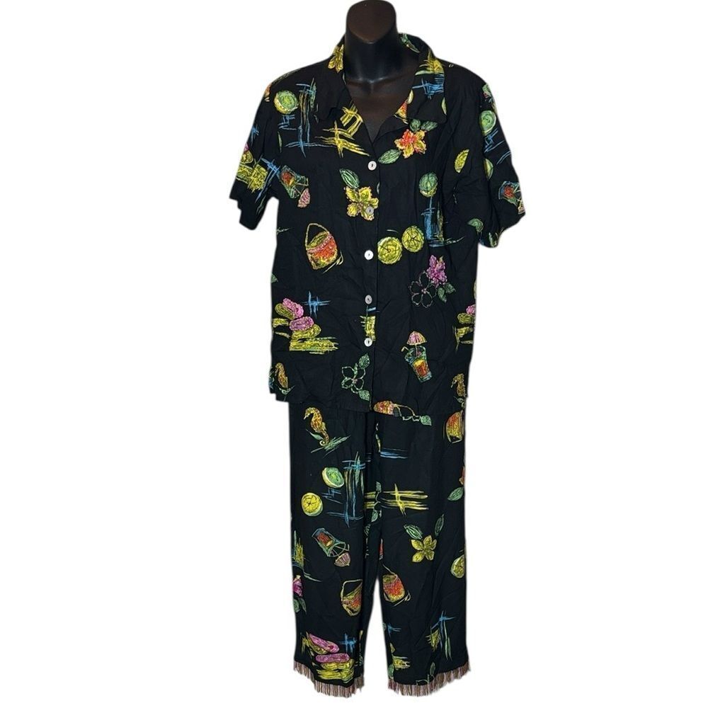 Paradiso vintage beaded vacation travel matching set colorful tropical resort